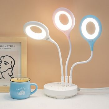 12LED Round USB Hose Reading Light Simple Flexiable Design, In-Line Control, Bedroom Night Light, Desktop Reading Lamp for Indoor Multi-Scene Use