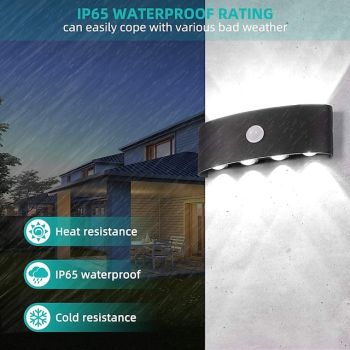 Outdoor Wall Light LED Motion Sensor Wall Sconce Light 8W Up Down Aluminium Modern Indoor Wall Lamps for Living Room Bedroom Corridor Hallway