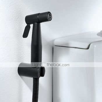 Single Hole Bidet Black Toilet Handheld High Pressure Cleaning Spray Gun Hygienic Wash