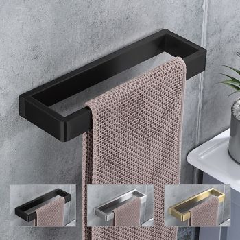 Bathroom Towel Rack Hand Towel Rail Black Towel Bar SUS304 Stainless Steel 26cm Wall Mounted Towel Rack(Black/Golden/Brushed Nickel)Bath Hardware