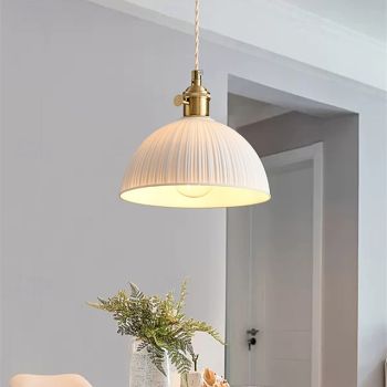 Mid-Century Modern Pendant Hanging Lights Milky Glass Pendant Light Brushed Brass Chandelier Rustic Dome Small Pendant Lamp 19cm 85-265V