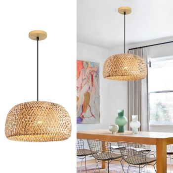 Creative Handmade Bamboo Weaving Natural Wind Ceiling Chandelier E27/E26 Base Ceiling Lighting Hanging Lamp Suitable for Study Coffee Shop Restaurant Rar AC110V AC220V
