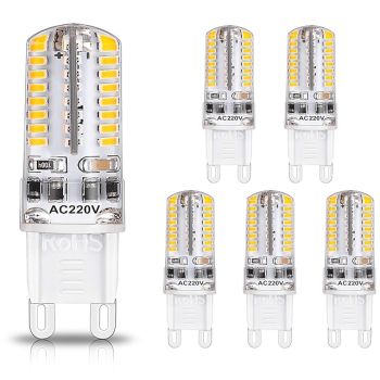 6pcs G9 LED Light Bulbs 3W 30W Halogen Equivalent 250LM 64LEDS Non-dimmable G9 Bulbs for Home Lighting AC220V