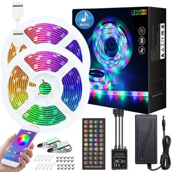 20m 15m 10m LED Strip Light Waterproof RGB Bluetooth APP Control Music Sync 5050 SMD Color Changing Backlight Home Party Decoration