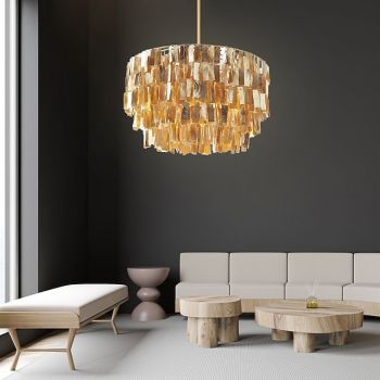 capiz chandelier 4-Light 50 cm Chandelier Metal Shell Painted Finishes Modern