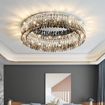 Chandelier 60/80cm LED Crystal Ceiling Light Circle Design Unique Design Flush Mount Lights Stainless Steel LED Nordic Style 110-240V