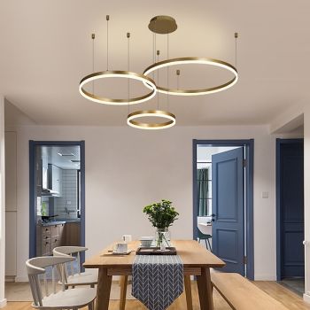 1-Light LED 60W Circle Design Chandelier/ LED Modern Pendant Lights For Living Room Coffee Bar Shop Room ONLY DIMMABLE WITH REMOTE CONTROL