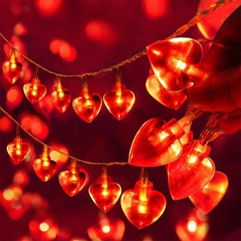 Elegant Wedding Reception Party Heart Love Lights 10/20/40leds Heart Shaped String Lights for Party Wedding Birthday Home Battery Operated
