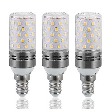 12W E14 E27 Led Candlestick Bulb AC85-265V Silver LED Corn Bulb Two-color Temperature Corn Lamp Equivalent to the Traditional 100 Watt 1400lm  Led Chandelier Bulb