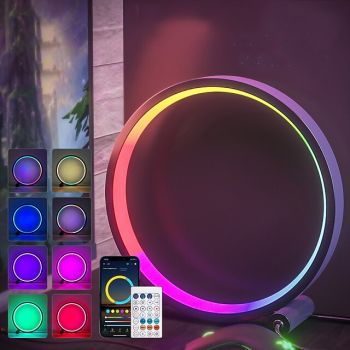 LED Smart Light RGB Desktop Atmosphere Desk Lamp Bluetooth APP Control Suitable for Game Room Bedroom Bedside Decoration Shustar