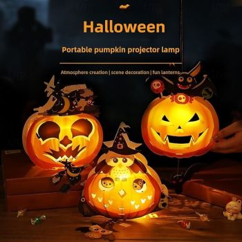 Halloween Pumpkin Lantern Decor - DIY Glowing Night Light, Handcrafted Props, Kids' Handheld Lantern for Costume Play, Festive Atmosphere Setup