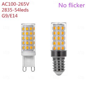 6pcs/10pcs Ceramic Led Bulbs E14/G9 Flicker Free AC110-265V 54LEDs SMD 2835 LED Corn Bulb Lamp High Power E14 LED Spotlight for Crystal light