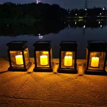 1/2pcs Solar Pathway Lantern Outdoor Lawn Light Patio Hanging Decoration Landscape Courtyard Garden LED Atmosphere Candle Light Christmas Lamp