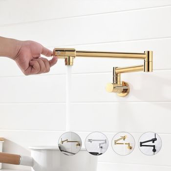 Kitchen faucet - Two Handles One Hole Electroplated Pot Filler Centerset Contemporary Kitchen Taps Foldable Faucet