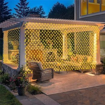 New Led Net Mesh Fairy String Light 8*10 6*4M Flexible Window Curtain Holiday Lights For Party Yard Garden Colorful Decoration Lighting EU US AU UK Plug