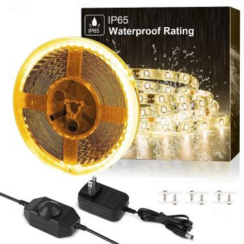 LED Dimmable Strip Light Set 16.5 Ft Waterproof Warm Light White Light  Strip Light, Super Bright LED Tape Light 120 LED/M SMD 2835 Suitable for Dressing Table Home Kitchen Cabinet Bedroom