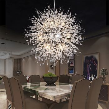 16 Bulbs 60 cm Crystal Pendant Light Metal Globe Electroplated Chic & Modern Globe 110-120V 220-240V