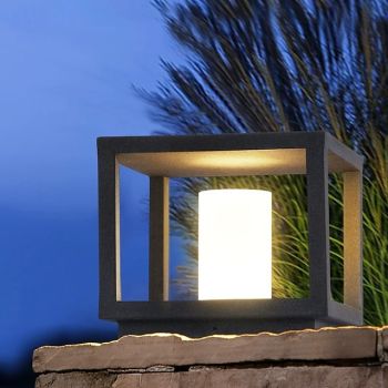 IP54 Outdoor Pillar Lights FixturesSquare Fence Column Post Lights for Courtyard Decoration Simple Pillar Lantern Pillar Lights Walkways, Garden