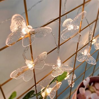 Elegant Wedding Reception Party 10 LEDs LED Butterfly Lights Fairy String Lights Christmas Garland For Wedding Decoration Outdoor Room Garland Decoration Curtain Lights 1 set