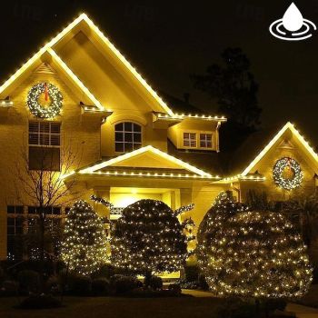 Waterproof LED Rope String Lights Outdoor Solar Rope Lights Outdoor Pool Light Strip Tube Light Copper Wire Fairy Lights for Garden Fence Patio Yard Summer Party Wedding Indoor Decor