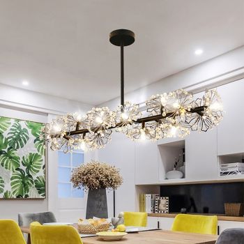 105 cm Floral Style Chandelier Crystal Pendant Light LED Stainless Steel Artistic Style Modern Living Room Dining Room Bedroom