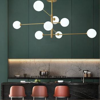 105 cm LED Chandelier Gold Nordic Style Pendant Light LED Sputnik Design Globe Glass Lampshade Metal Modern Style Electroplated 110-120V 220-240V