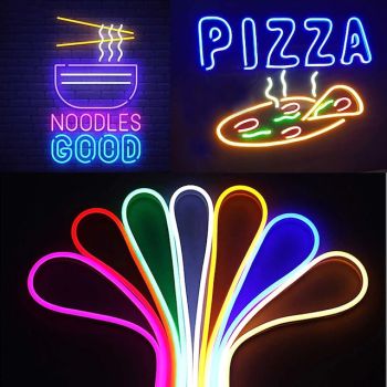 Waterproof LED Neon Flexible Strip Rope Light, Pool Light Strip SMD2835 120LED/M with Power Plug RGB Color Changing 8x16mm 5m 10m 20m 220V