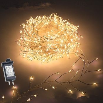 LED Firecracker String Lights DC31V 9M/6M 300/200 LEDs, IP65 Outdoor Waterproof Firework Cluster Fairy Lights, Christmas Holiday Party Decor, Colorful Lighting 1pc