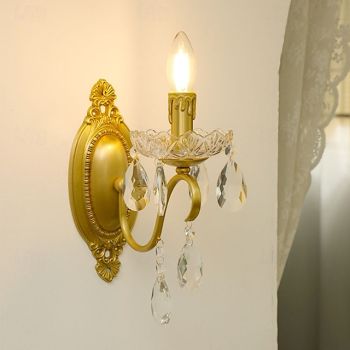 Crystal Prism Wall Light Sconces Vintage Brass Dual Wall Mount Lamp Light Fixtures Lighting Wall Decor  Copper Sconces 110-240V 5W