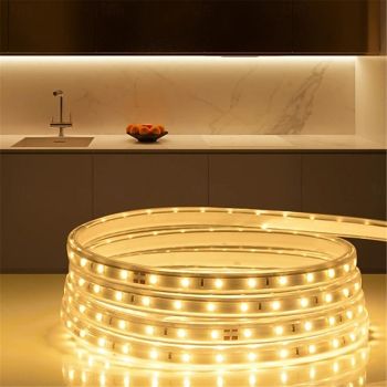 Warterproof LED Strip Light Plug-in Outdoor Pool Light Strip Waterproof IP67 LED Strip Light Diode Tape Holiday Decorative Light LED String with EU Plug