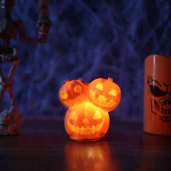 1 Pc Halloween Pumpkin Lantern Luminous Decorative Prop 3 Head Mutant Pumpkin Lantern Atmosphere Ornament Lamp