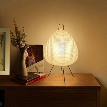 Paper Lamp Modern Retro Desk Lamp Japanese Design Paper Lampshade LED Rice Paper Desk Lamp Homestay Bedroom Living Room/Restaurant Decoration Home Study Desk Lamp 110-240V