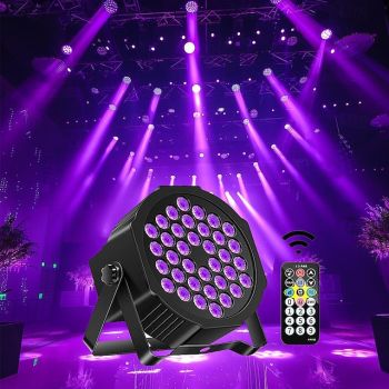 UV Blacklight LED Strobe Stage Par Light Party Lights Indoor 36W 36 LEDs with Remote Controller for Disco Party Club KTV Wedding