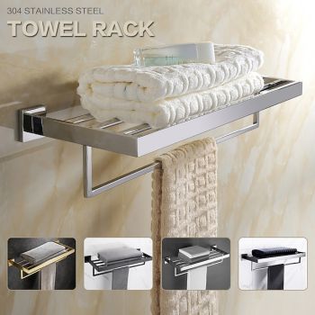 Wall Mounted Towel Bar Bathroom Towel Rail, SUS304 Stainless Steel 60cm Towel Rack Towel Holder, Modern Wall Mounted Clothes Holder Bathroom Towel HangerBath Hardware
