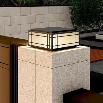 Outdoor Post Lights Fixture Modern Yard Entry Outdoor Column Lights Metal Housing Patio Pillar Lights 110-240V 5W