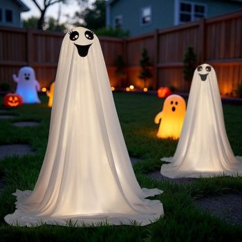 Halloween Horror Ghost Decorations Outdoor Supplies Halloween Party Indoor Decor for Porch Courtyard Garden Lawn Pathway Graveyard DIY Decoration
