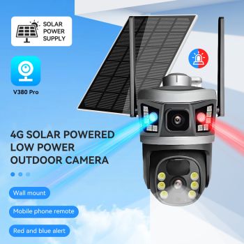 Customized Solar Powered Security Camera 6MP 4G LTE - Tailored for Your Country & Local Carrier (Dual Lens | PTZ)
