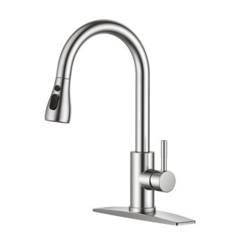 Toplly 360 Swivel Pull-out Spray Kitchen Faucet,304 Stainless Steel Kitchen Faucet with Pull-out Pull-down Spray 