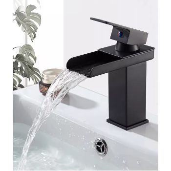 TOPLLY Classic Black Bathroom Basin Faucet,Waterfall Vanity Faucet Shipping from canada warehouse