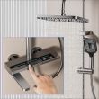 Modern Aluminum Alloy Digital Display Shower System - Piano Key Controls, Rainfall & Handheld Combo - Gunmetal Grey