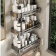 Toplly Aluminum-Alloy Rectangular Floating Shelves,Modern style Floating Shelves,Aluminum Bathroom Caddy Rack,Best Choice for Bathroom Renovation