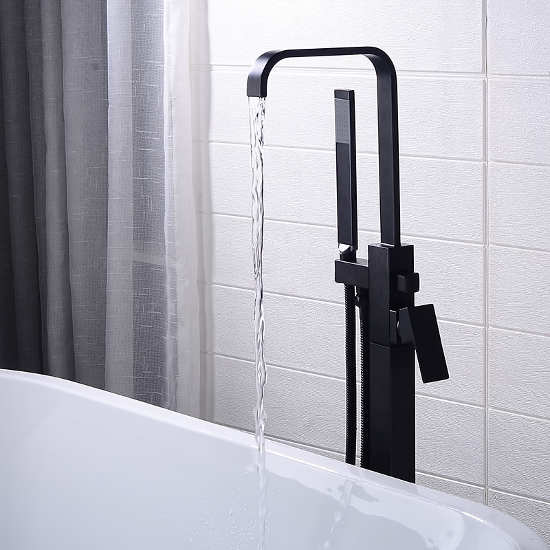 Bathtub Faucet - Contemporary Electroplated Free Standing Brass Valve Bath Shower Mixer Taps 2025 - CAD $398.99 –P13