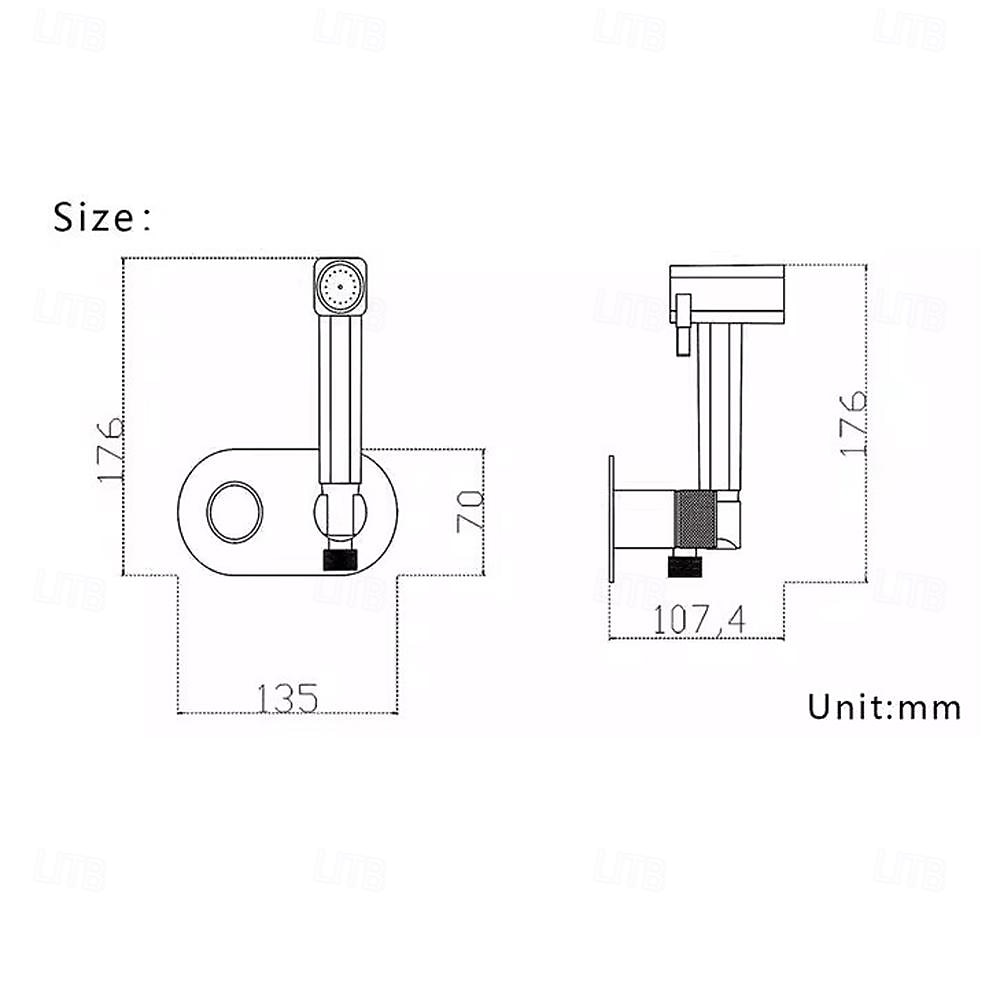 Concealed Bidet Sprayer 2Functions Water Flow Brass Valve Button Adjustable Cold/ Hot Mixer PVC HoseBrushed Gold Grey White 2025 - CAD $191.99 –P11