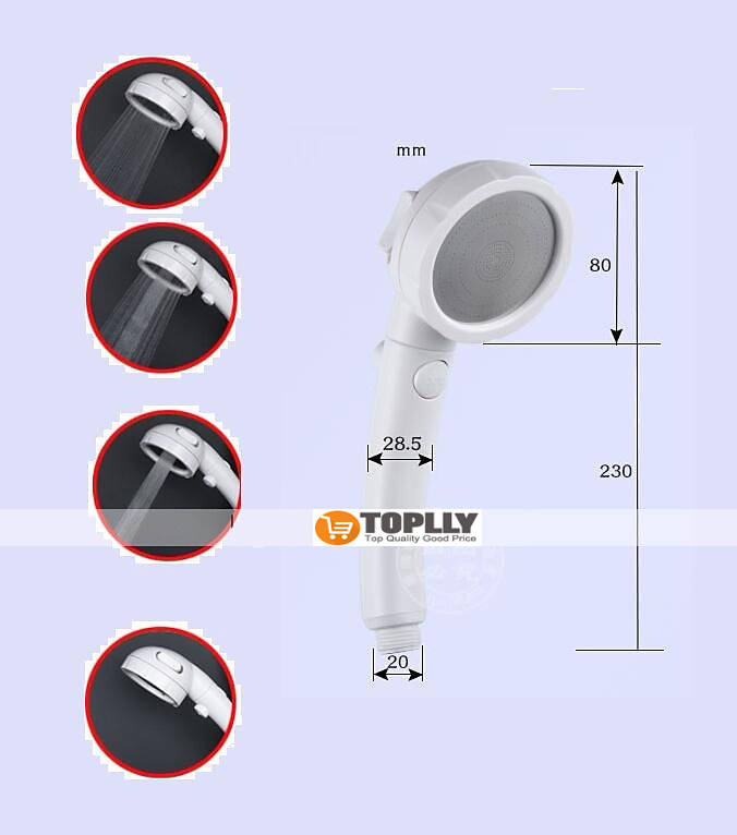 High Quality 1PC High Pressure 3 Modes Shower Head with Stop Button Adjustable Water Saving Showerhead For Home Hotel Bathroom 2025 - CAD $9.99 –P1