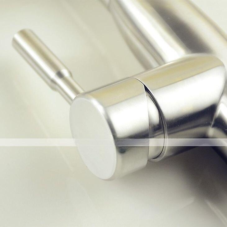 Single Handle Kitchen FaucetOne Hole Nickel Brushed Pull-out/Pull-down Rotatable Vessel Stainless Steel Contemporary Kitchen Taps with Cold and Hot Water 2025 - CAD $127.99 –P2