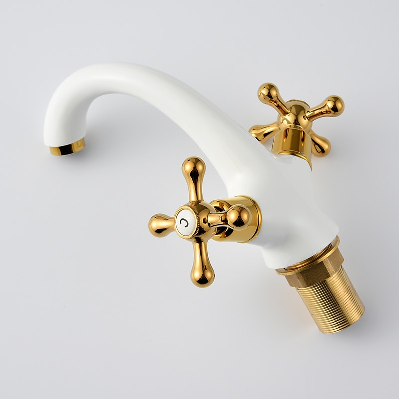 Bathroom Sink Faucet,Classic Electroplated / Painted Finishes Centerset Two Handles One Hole Bath Taps 2025 - CAD $103.99 –P13