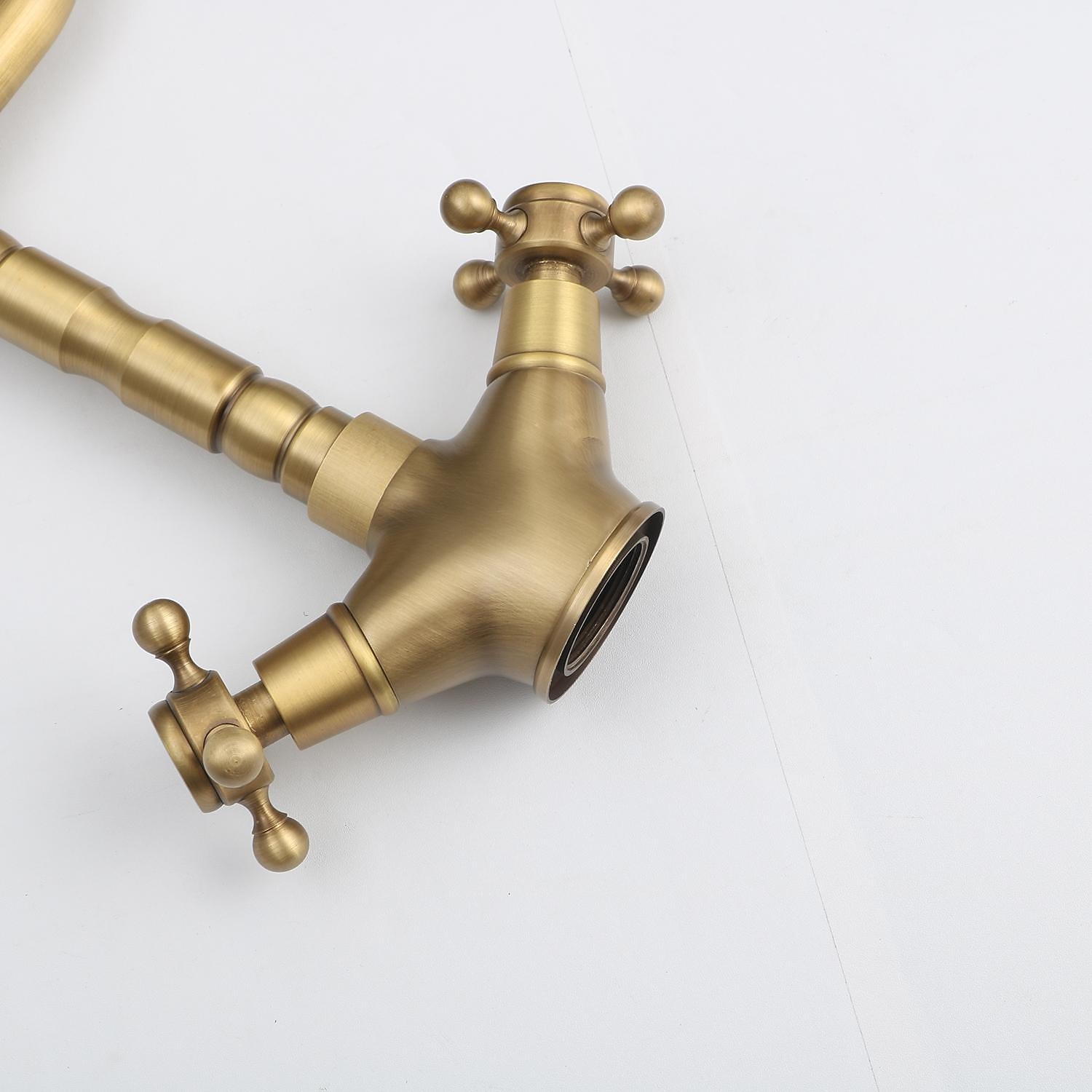 Single Handle Kitchen Faucet Antique Brass One Hole Rotatable Standard Spout/Tall/High Arc Brass Antique/COD Kitchen Faucet with Supply Lines / Adjustable to Cold and Hot Water 2025 - CAD $79.99 –P8