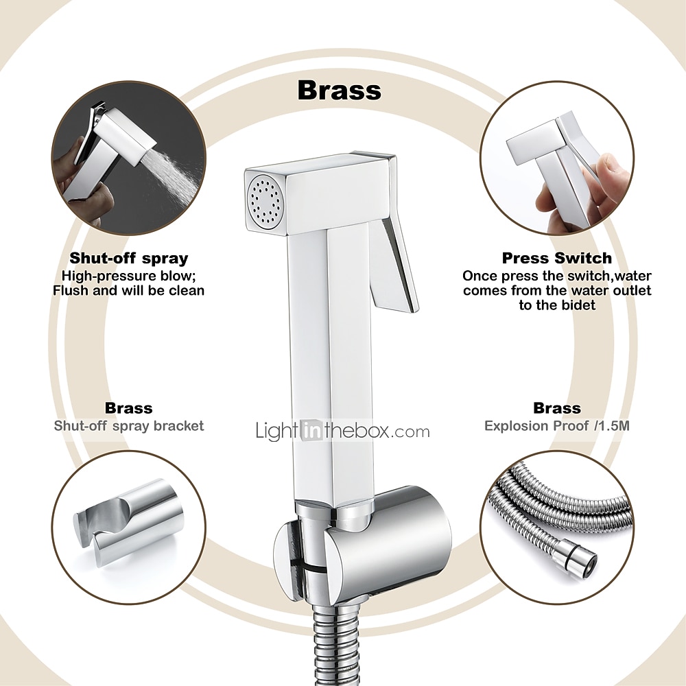 Single Hole Bidet Electroplated Toilet Handheld Bidet Sprayer Self-Cleaning Contemporary 2025 - CAD $59.99 –P4