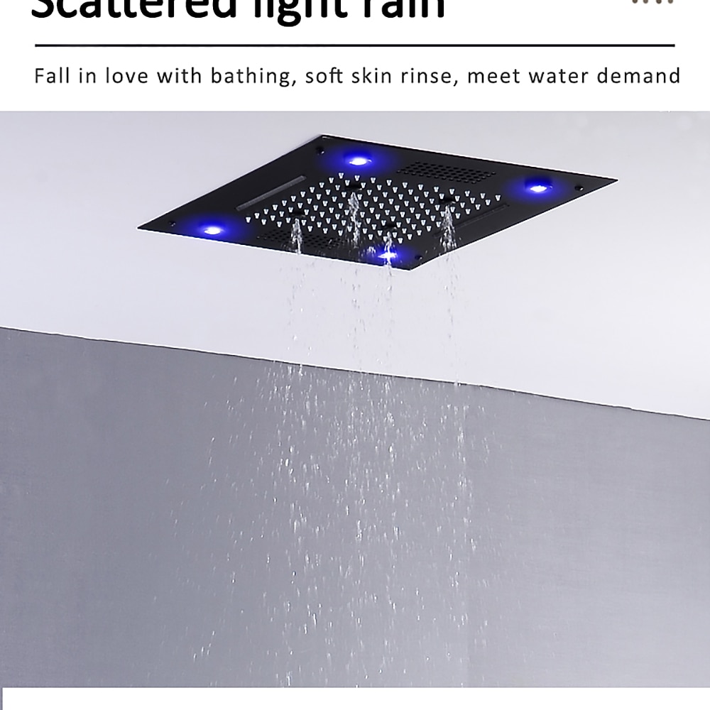 Shower FaucetRainfall Shower Head LED Waterfall Rain Contemporary Chrome/Painted Finishes Ceiling Mounted Bath Showerhead for Shower Room Bluetooth Remote Control Bathroom Plumbing Accessories 2025 - CAD $797.99 –P8