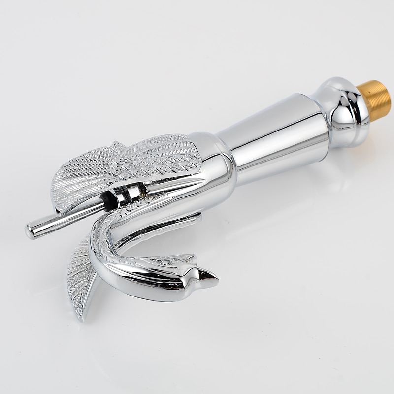 Retro Bathroom Sink Mixer Faucet Brass Swan Shap, Monobloc Washroom Basin Taps Single Handle One Hole Deck Mounted, Mono Water Vessel Tap Hot and Cold Hose Antique 2025 - CAD $143.99 –P2